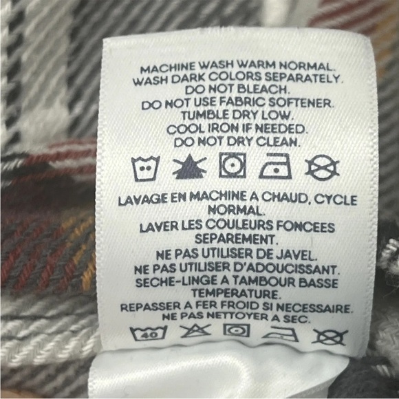 Men's Lands End Charcoal Plaid Heavy Weight Rugged Flannel Shirt XL - Picture 5 of 6